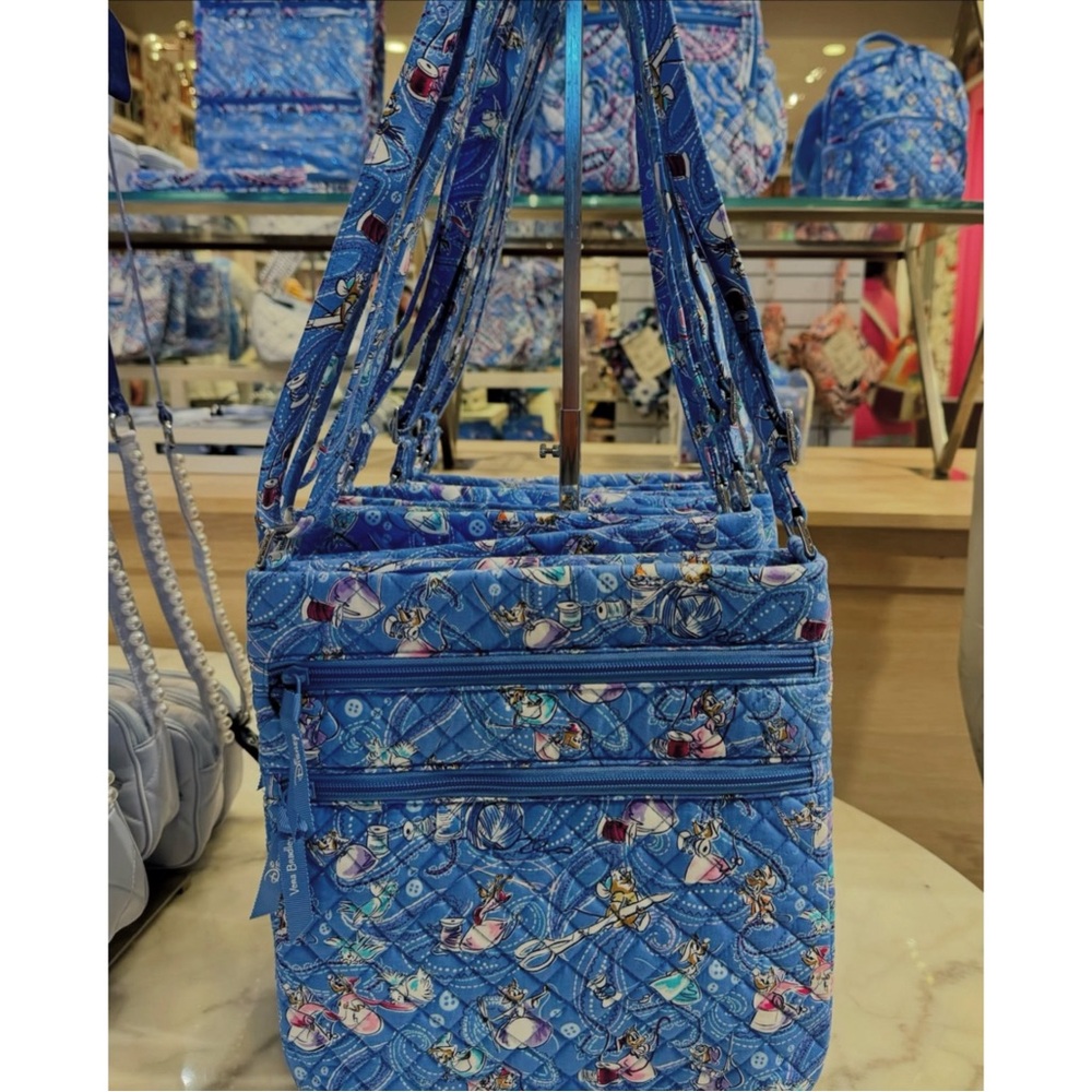 Vera Bradley x Disney | Triple Zip Hipster Crossbody Cinderella Paisley Friends - Picture 10 of 11